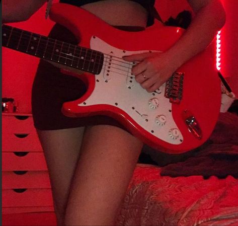 Musa Aesthetic, Shimmer Aesthetic, Chicas Punk Rock, Fav Aesthetic, Cerise Hood, Red Electric Guitar, Colors Aesthetic, Rockstar Aesthetic, Desired Reality