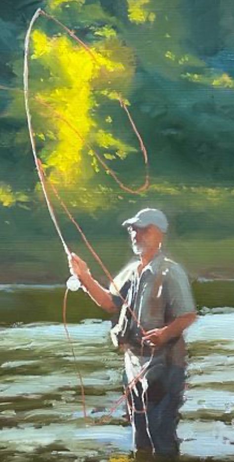 Fishing Reference, Trout Drawing, Flyfishing Art, Fishing Drawing, A River Runs Through It, Fish Paintings, Trout Art, Fly Fishing Art, Fishing Art