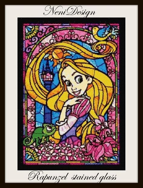 Hey, I found this really awesome Etsy listing at https://www.etsy.com/listing/496562359/rapunzel-stained-glass-cross-stitch Stained Glass Cross Stitch, Glass Embroidery, Room Decoration Diy, Disney Stained Glass, Diy Kids Room Decor, Disney Puzzles, L'art Du Vitrail, Rapunzel Disney, Princess Diy