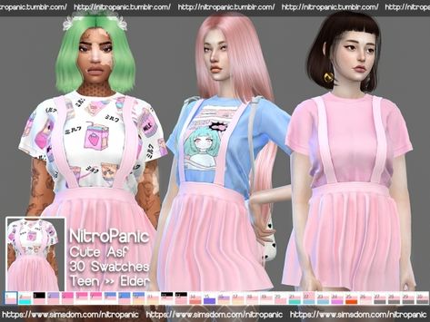 Gothic Sims 4, Gothic Sims 4 Cc, Vaporwave Clothing, Play Sims 4, Sims 4 Anime, Sims Games, The Sims 4 Download, Kawaii Harajuku, Pastel Outfit