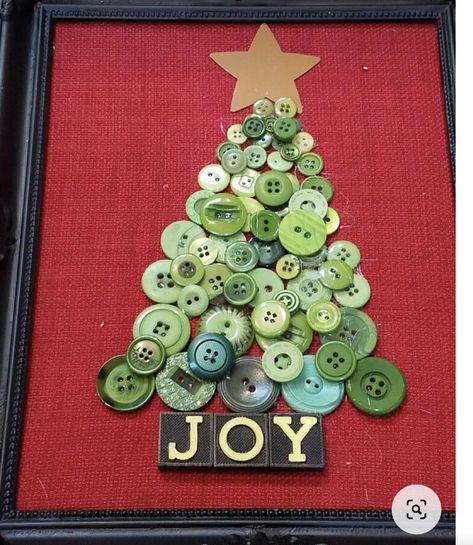 Christmas Button Art, Christmas Button Crafts, Diy Button Crafts, Button Projects, Buttons Crafts Diy, Button Creations, Button Craft, Christmas Decorations Diy, Christmas Buttons