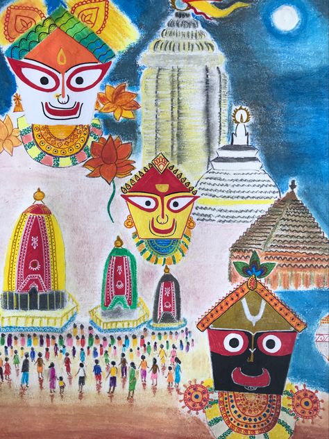 Rath yatra using oil pastel Rath Yatra Drawing, Rath Yatra, Art Painting Gallery, Cute Easy Drawings, Oil Pastel, Art Works, Easy Drawings, Pastel, Art Painting