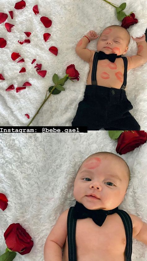 Instagram: @bebe.gael_ Baby Boy 4 Months Photo Shoot Ideas, 9months Baby Photoshoot Boy, 3 Month Baby Boy Photoshoot, Baby Valentines Photoshoot Boys, 3 Month Old Baby Pictures Boy Ideas, Cumplemes Bebe Ideas, February Milestone Baby Picture, Baby 4 Months Photography, 4 Month Baby Photoshoot Boys