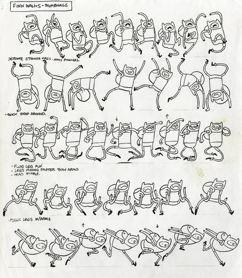 A study of Finn-specific walk cycles by Adam Muto as part of his season one explorations into Finn's character. Adventure Time Background, Draw Cartoon Characters, Adventure Time Drawings, Adventure Time Style, Adventure Time Tattoo, Walking Animation, Adveture Time, Adventure Time Characters, Adventure Time Wallpaper