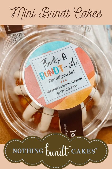 Bundt Cake Teacher Appreciation, Nothing Bundt, Cake Quotes, Nothing Bundt Cakes, Mini Bundt, Mini Bundt Cakes, Avery Labels, Thank You Teacher Gifts, Home Bakery