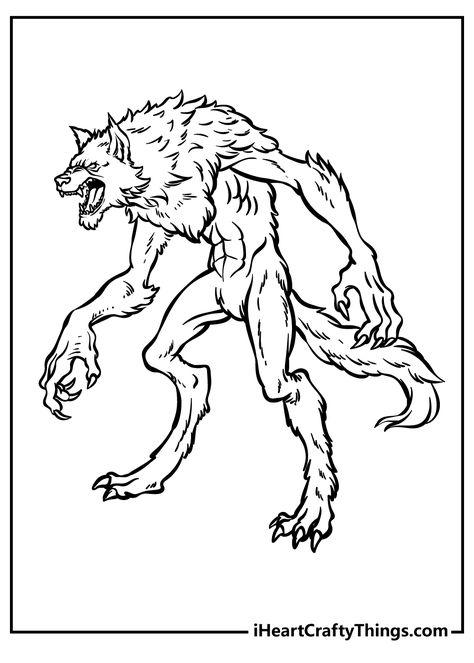 Werewolf Coloring Pages Werewolf Pictures, Werewolf Coloring Pages, Flower Coloring Pages For Kids, Printable Flower Coloring Pages, Pictures To Color, Image Cover, Classic Monsters, Flower Printable, Flower Coloring Pages