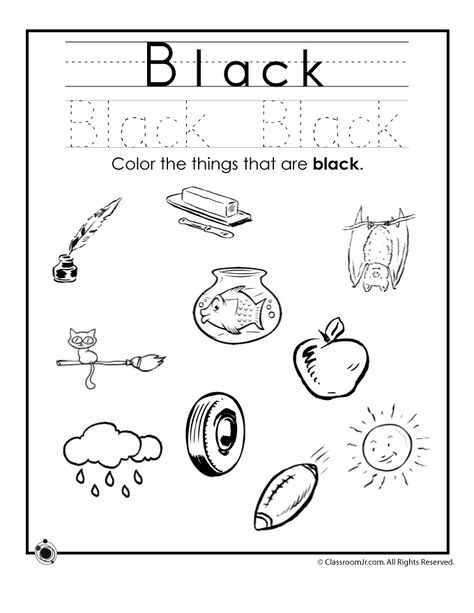 Color Black Worksheet Black Activities For Preschool, Color Black Activities For Preschool, Color Worksheets For Preschool, Worksheets For Preschoolers, Preschool Colors, Teaching Colors, Preschool Class, Black Week, Preschool Curriculum