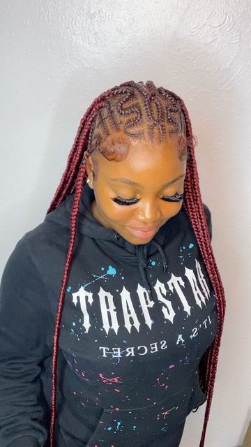 Fulani Braid With Heart, Freestyle Knotless Braids, Fulani Braids Pink And Black, Heart Fulani Braids, Small Fulani Braids With Heart, Freestyle Fulani Braids With Heart, Ginger Fulani Braids, Trible Braids Freestyle, Medium Fulani Braids