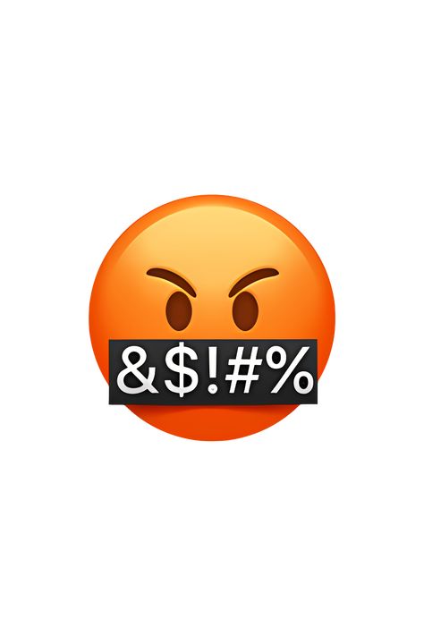 The 🤬 Face With Symbols On Mouth emoji depicts a face with a red, angry expression and symbols covering its mouth. The symbols resemble swear words or expletives, with a series of hash marks and symbols indicating that the person is cursing or using profanity. The eyes are wide and angry, with furrowed eyebrows and a scowl on the face. The overall appearance is one of intense frustration, anger, or outrage. Angry Emoji Drawing, Anger Emoji, Anger Symbol, Angry Emoji Face, Furrowed Eyebrows, Emoji Angry, Teeth Emoji, Emoji Ip, Apple Emojis