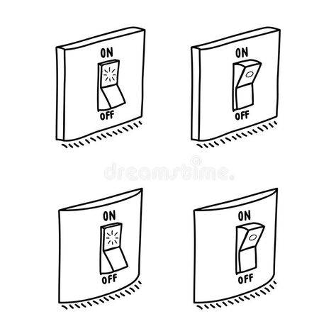 Light Switch Drawing Easy, Light Switch Tattoo Ideas, On Off Switch Illustration, On Off Switch Drawing, Light Switch Drawing, Light Switch Tattoo, Electricity Drawing, Switch Illustration, Switch Drawing