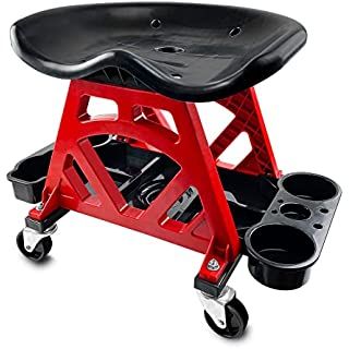 Amazon.com: Torin TR6300 Red Rolling Creeper Garage/Shop Seat: Padded Mechanic Stool with Tool Tray : Automotive Garage Stool, Workshop Stool, Garage Diy, Shop Stool, Hobbit Hole, Auto Repair Shop, Garage Storage Organization, Garage Shop, Swivel Casters