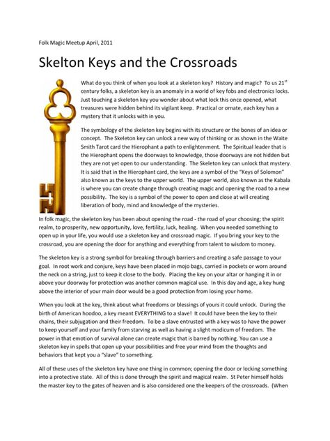 Skeleton Key Magic, Skeleton Key Meaning Witchcraft, Key Magic Spell, Skeleton Key Meaning, Keys Witchcraft, Key Symbolism Meaning, Key Meaning In Witchcraft, Keys In Witchcraft, Witches Keys