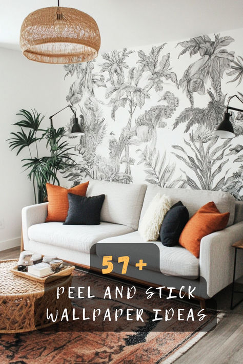 Unleash your creativity with 57 peel and stick wallpaper ideas that make your accent walls pop. These designs feature unique patterns, imaginative themes, and bold colors that add personality to your space. Discover how creative wallpaper can redefine your room's look. 🎨🏠 #CreativeWallpaper #AccentWalls #HomeDecor #RoomInspo #StylishSpaces #InteriorDesign #WallTrends Peel And Stick Wallpaper Office Accent Wall Ideas, Wallpaper Accent Wall Ideas, Stick Wallpaper Ideas, Peel And Stick Wallpaper Ideas, Wall Trends, Accent Wall Ideas, Accent Wall Designs, Bedroom Redo, Wallpaper Accent