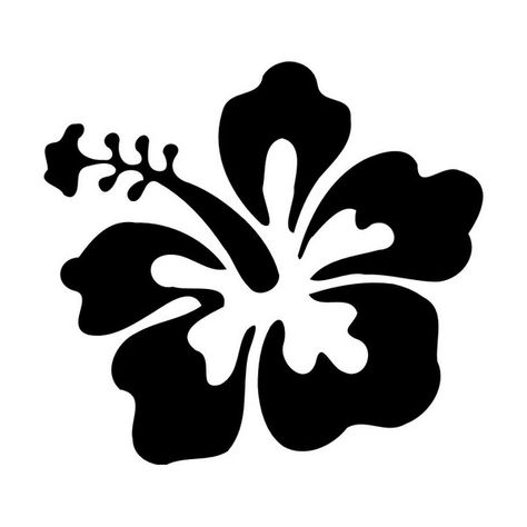 Hibiscus Flower Template, Hibiscus Flower Stencil, Cricut Hibiscus Flower, Hibiscus Flower Silhouette, Hibiscus Flower Template Cricut, Computer Decal, Mushroom Drawing, Flower Silhouette, Flower Drawing Tutorials