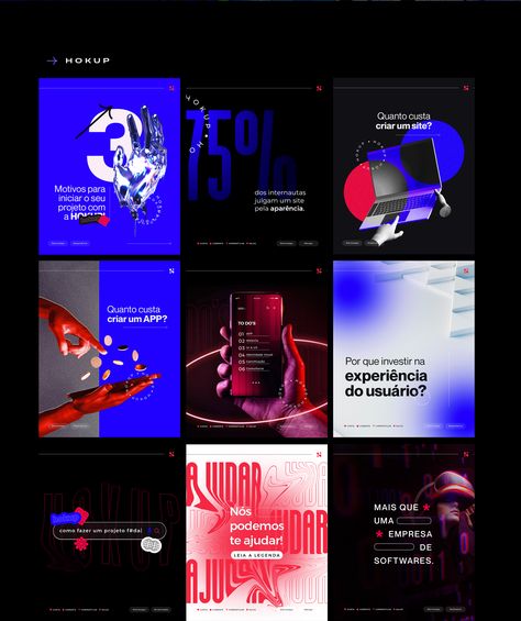 Social Media Visuals, Futuristic Social Media Design, Linkedin Post Design Ideas, Branding Social Media Posts, Technology Social Media Post, Grunge Social Media, Makeup Graphic Design, Design Agency Social Media, Instagram Branding Template