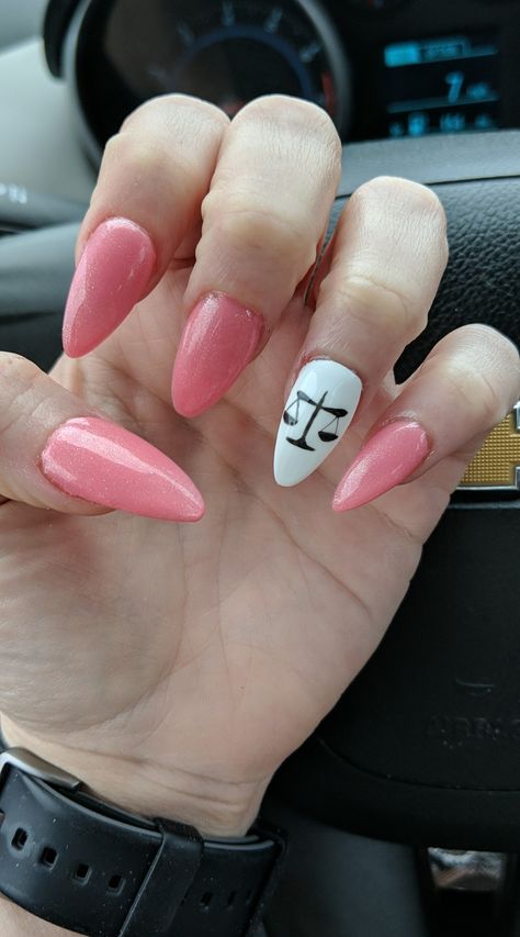 Lawyer Nails Design, Lawyer Nails, Law Nails, Graduation Nails Ideas, School Nail Art, Opi Nail Colors, Law School Graduation, Scales Of Justice, Fake Nails Designs