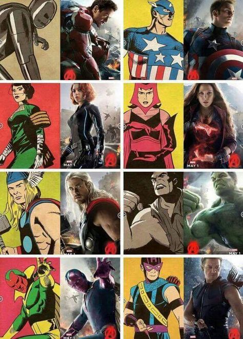 Avengers (Then and now). Avengers Earth's Mightiest Heroes, Age Of Ultron, Comic Book Heroes, Amazing Spiderman, Dark Horse, Marvel Avengers, Marvel Dc, Marvel Comics, Avengers