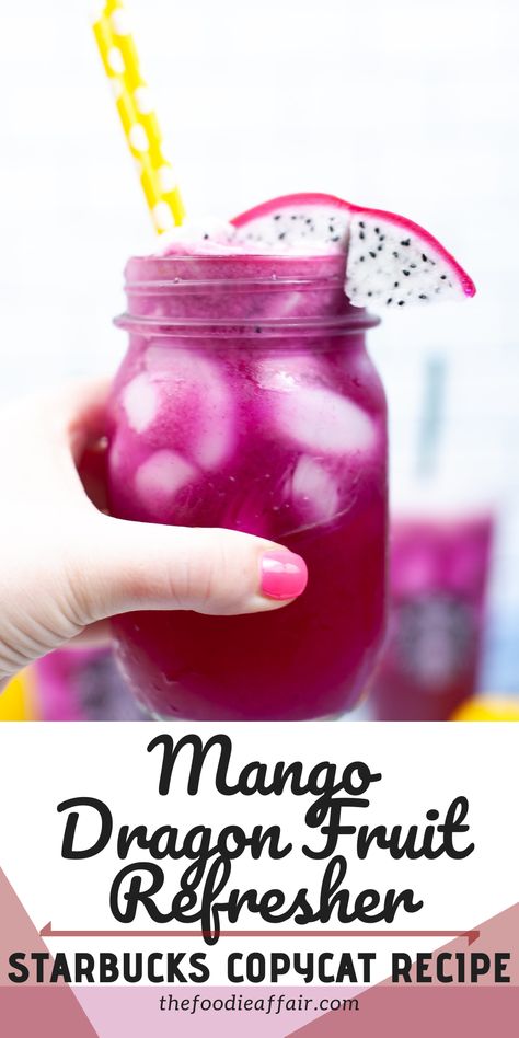 How To Make A Mango Dragon Fruit Refresher, Dragon Fruit Lemonade Starbucks, Dragon Fruit Refresher Starbucks, Starbucks Mango Dragonfruit Refresher, Mango Dragon Fruit Refresher, Dragon Fruit Refresher, Refresher Starbucks, Dragon Fruit Drink, Mango Lemonade