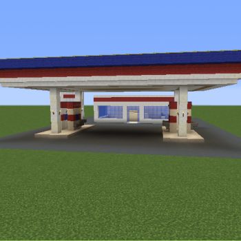 Yellow Carpet, Quartz Slab, Petrol Station, Minecraft Blueprints, Minecraft Buildings, Blue Carpet, Service Station, Minecraft Houses, Can Design