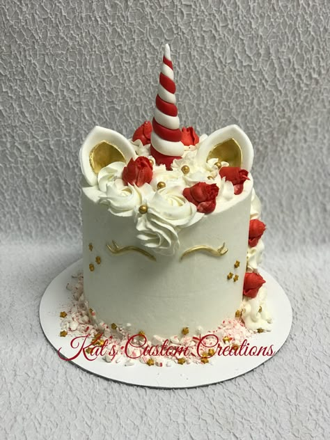 Christmas Unicorn Cake!!! Christmas Unicorn Cake, Crismas Cakes Ideas, Unicorn Cake 2 Layer, 2 Tier Unicorn Cake Design, Sparkle Unicorn Cake, Unicorn Cake With Ice Cream Cone Horn, Christmas Unicorn, Christmas Cake Decorations, Salty Cake