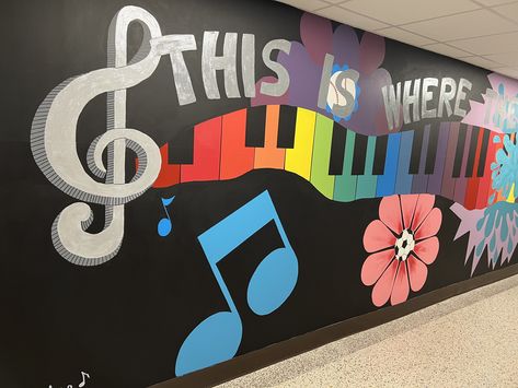 Stem Classroom Setup, 2024 Dance, Music Mural, Choir Room, Buddha Wall Decor, Mickey Mouse Crafts, Music Classroom Decor, معرض فني, Post Prom