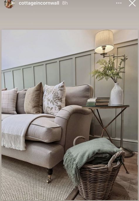 Behind Sofa, Living Room Panelling, Bold Living Room, Farmhouse Living Room Furniture, Lovely Sunday, Cosy Living, Cottage Living Rooms, Cosy Living Room, Cottage Interior