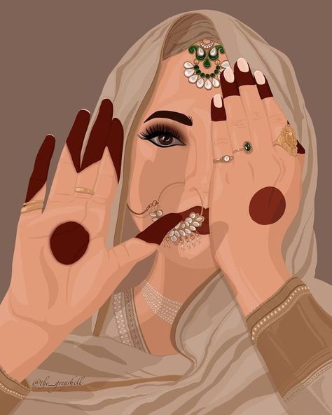 Henna Illustration Art, Mehndi Artist Logo, Mehndi Illustration, Couple Illustration Wedding, Wedding Couple Cartoon, Desi Art, Wedding Drawing, Photo Deco, Boho Art Drawings