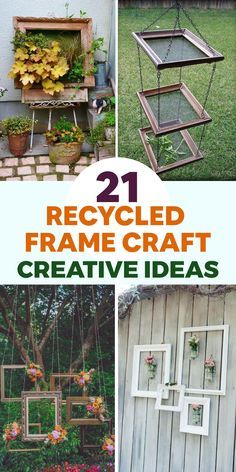 Have you ever tried making something special with DIY picture frame crafts to add a rustic touch to your backyard and garden? If you thought your space needed Picture Frame No Glass Ideas, Unique Photo Frame Ideas Creative, Old Picture Frame Ideas, Repurpose Picture Frames Diy, Frame Craft Ideas, Diy Picture Frames Crafts, Upcycle Frames, Picture Frame Projects, Unique Photo Frames