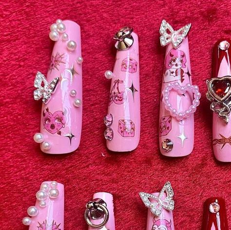 Creepy Gals Linda on Instagram: "Made some claws with the Creepy Gals Nail Decals . I had too much fun making them! Would you wear these? I’m dropping the new decals in the first drop of the Besties Collection on Tuesday! 🎀🖤🎀" Creepy Gals, Cowboy Valentines, One Drop, Nail Decals, Cute Nails, Cowboy, Nails, Makeup, How To Wear