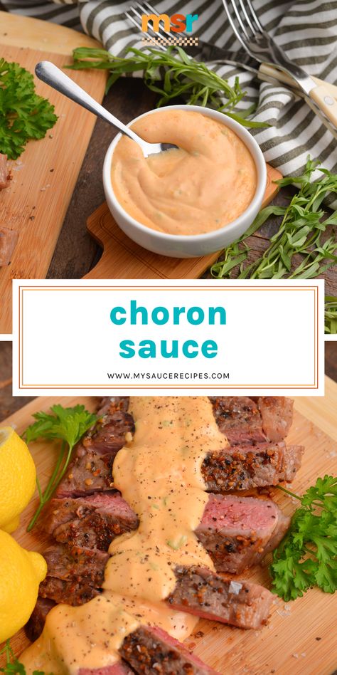 This famous French Choron Sauce recipe is a tomato and tarragon-laced Bearnaise sauce that only takes minutes to prepare! Perfect for meats! Tomato Hollandaise Sauce, Choron Sauce, French Rice, Bernaise Sauce, Tomato Butter Sauce, Fancy Sauce, Creamy Dill Sauce, French Sauces, Bearnaise Sauce