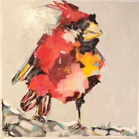 Ali Leja Designs on Instagram: “The Contented Cardinal #cardinal#art#birdart#cardinalpainting#modernart#contemporaryart #interiordesign #abstractexpressionism…” Cardinal Art, Painting Room, Bee Art, Abstract Expressionism, Modern Art, Contemporary Art, Bee, Interior Design, On Instagram