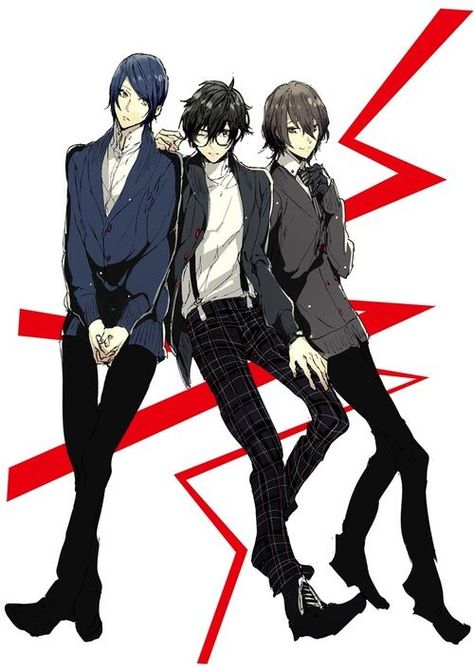 Yusuke Kitagawa, Akira Kurusu/Ren Amamiya and Goro Akechi Kurusu Akira, Yusuke Kitagawa, Persona Five, Tik Tok Videos Funny, Ren Amamiya, Goro Akechi, Persona 5 Joker, Shin Megami Tensei Persona, Deadman Wonderland