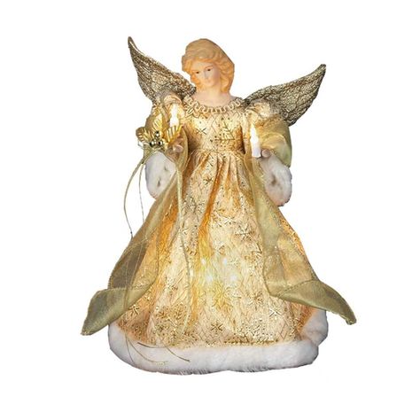 Kurt Adler UL 10-Light 12-Inch Gold Dress Angel Treetop * Final call for this special discount  : Christmas Tree Toppers Christmas Tree Angel Topper, Angel Topper, Gold Christmas Tree Topper, Christmas Tree Angel, Tree Angel, Light Angel, Angel Christmas Tree Topper, Angel Tree Topper, Angel Tree