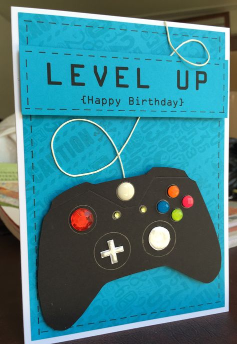 Birthday card for video gamer Jacob. September 2016. 15th Birthday Gift Ideas, Birthdays Cards, Kartu Ulang Tahun Diy, Birthday Boyfriend, Creative Birthday Cards, Anniversaire Diy, Birthday Cards For Brother, Birthday Gifts For Brother, Guy Cards