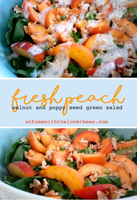 Peach Salad Recipes, Seed Salad, Green Salad Recipes, Salad Salad, Peach Salad, Fresh Peaches, Fresh Salad, Summer Fresh, Rabbit Food