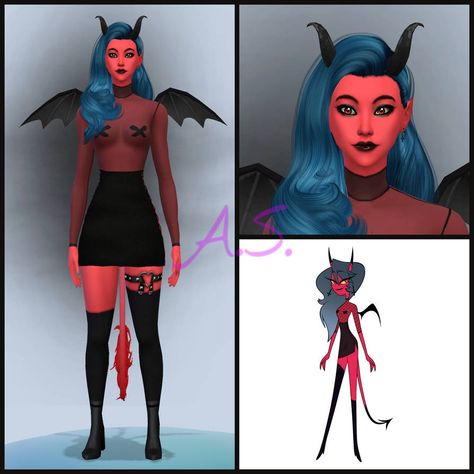 Sims 4 Helluva Boss Cc, Hazbin Hotel Sims 4 Cc, Kiki Helluva Boss, Silly People, 4 Characters, Drawing Fashion, Sims 4 Characters, Cc Sims, Sims 4 Cc