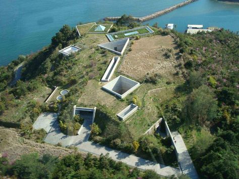 Chichu Art Museum, Japan- Tadao Ando Koshino House, Chichu Art Museum, Naoshima Island, Underground Building, Earth Sheltered, Kengo Kuma, Tadao Ando, Japanese Architect, Frank Gehry