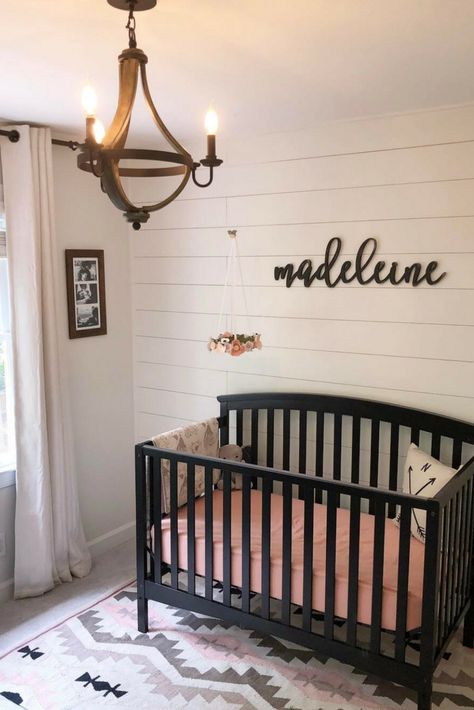 Wine Barrel Chandelier, Peach Nursery, Black Crib, Baby Sleep Problems, Baby Tips, Baby's Room, Nursery Inspiration