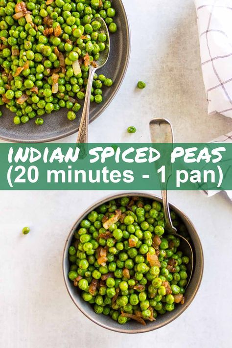 Indian Vegetable Side Dish, Peas Recipe Indian, Indian Side Dishes, Chicken Easy, Crockpot Recipe, Dinner Chicken, Vegan Side Dishes, Chicken Crockpot, Pea Recipes