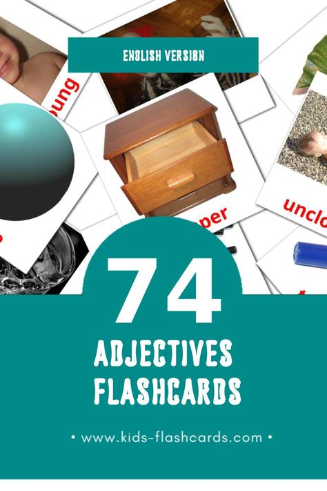 Visual Adjectives Flashcards for Toddlers (74 cards in English) Adjectives Flashcards, Flashcards For Toddlers, English Adjectives, Classroom Tour, Think Before You Speak, Flashcards For Kids, Kids Bedtime, Printable Flash Cards, English Language Learning