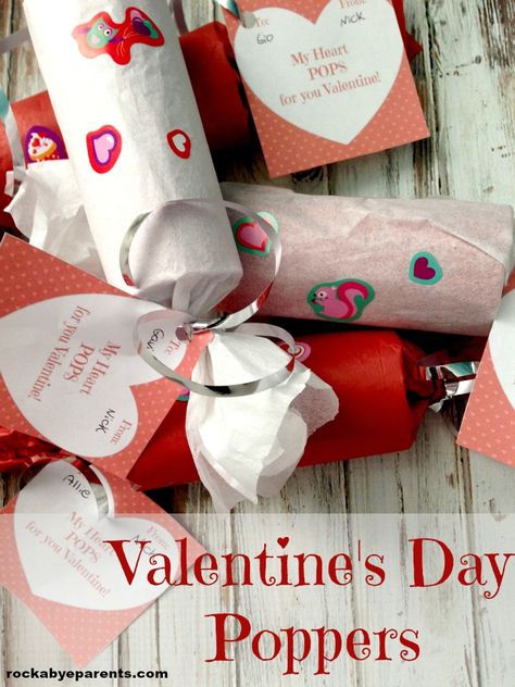 Valentine's Day Poppers - rockabeyparents.com Valentines Day Printables For Kids, Valentines Day Printables, Merry Monday, Diy Valentines Day, Valentine's Ideas, Themed Food, Valentine's Day Printables, Printables For Kids, Valentines Printables Free