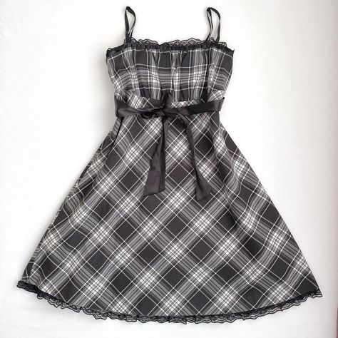 grunge black and white plaid babydoll dress... - Depop Plaid Babydoll Dress, Grunge Black And White, Black And White Plaid Dress, Cutesy Clothes, White Plaid Dress, Plaid Dresses, Spring Summer 23, Cute Black And White, Pink Spring