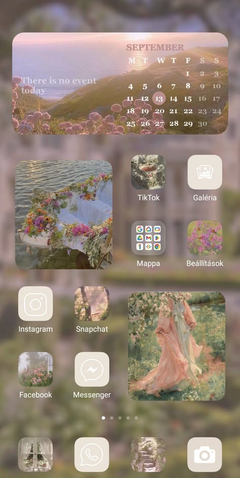 Aesthetic Customized Home Screen, Phone Organization Home Screen Ideas, Home Screen Aesthetic Layout, Home Screen Wallpapers Ipad, Aesthetic Ipad Homescreen, Aesthetic Home Screen Layout, Fancy Painting, Wallpaper Home Screen, Home Lock Screen