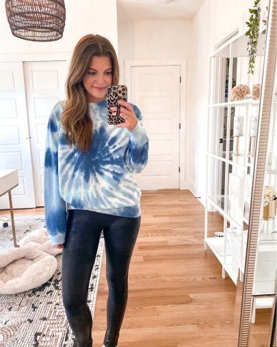 red dress boutique try on haul  Blur The Lines Blue Multi Spiral Tie Dye Sweatshirt • size small • color bluespiral tiedye   http://liketk.it/2OpwJ    #liketkit @liketoknow.it #StayHomeWithLTK #LTKhome #LTKworkwear   loungewear // sweatshirt // pullover // sweater // drawstring // tiedye // blue tie dye // comfy outfit // wfh // work from home // casual look Casual Tie Dye Crew Neck Sweatshirt, Tie Dye Hand Dyed Crew Neck Sweatshirt, Floral Blouse Outfit, Crewneck Sweatshirt Outfit, Spring Hand-dyed Tie Dye Sweatshirt, Oversized Tie-dye Sweatshirt, Tie Dye Crewneck Sweatshirts, Hand Dyed Tie-dye Crew Neck Sweatshirt, Spiral Tie Dye