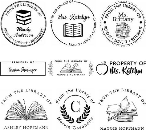 Custom Library Stamp, from The Library of Stamp, This Book Belongs to, Book Stamp Custom Library, Kids Stamps, Stamp Print, Study Notebook, Journal Diy, Personal Library, Return Address Stamp, Book Stamp, Stamp Printing