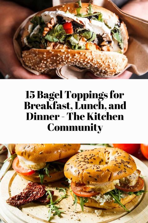 Bagel Sandwich Ideas Dinners, Bagel Sandwich Dinner, Bagel And Cream Cheese Ideas, Bagel Meal Ideas, Bagel Toppings Breakfast, Bagel Dinner Ideas, Bagel Lunch Ideas, Bagel Fillings Ideas, Bagels Toppings