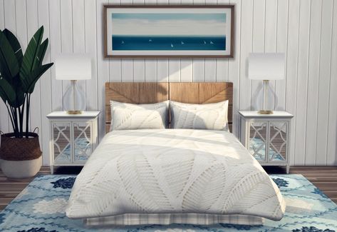 Sims 4 Alpha Cc, Sims 4 Alpha, Coastal Bed, Sims 4 Cc Furniture Living Rooms, Sims 4 Beds, Alpha Cc, Muebles Sims 4 Cc, Sims 4 Bedroom, The Sims 4 Packs