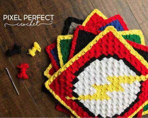 I am so excited to share a new DC Graph with you today! 'The Flash' is well known and well-loved member of the Justice League. I hope you will enjoy this graph as much as I do! Enjoy! #crochet #DCComics #TheFlash #Superherocrochet #CornertoCornercrochet Train Crochet, Cozy Crochet Blanket, C2c Squares, Superhero Blanket, Crochet C2c Pattern, C2c Crochet Blanket, Crochet Graph, Boo Tiful, Corner To Corner Crochet