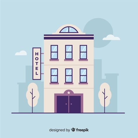 Flat Building Illustration, Flat Building Design, Office Building Illustration, City Building Illustration, City Vector Art, Hotel Illustration, Flat Building, Vector Building, Building Vector