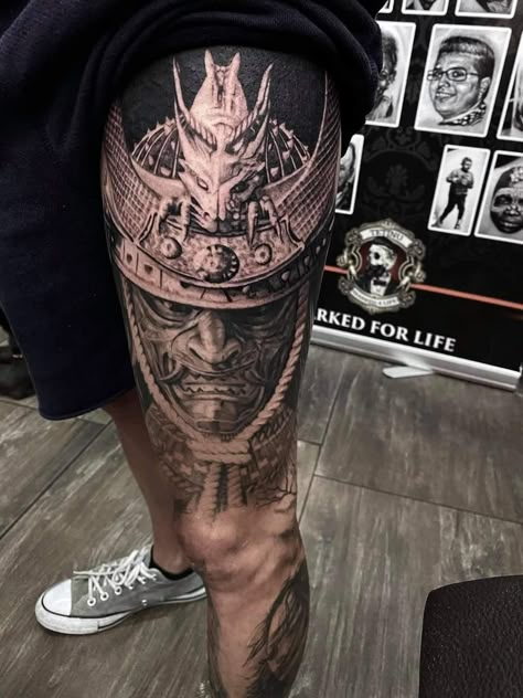 Mens Thigh Sleeve Tattoo, Mens Thigh Tattoos Ideas, Japanese Leg Sleeve Tattoo Men, Men Leg Sleeve Tattoo Ideas, Tattoo Thigh Ideas, Nautical Sketches, Thigh Sleeve Tattoo, Tattoo Designs Japanese, Calf Sleeve Tattoo